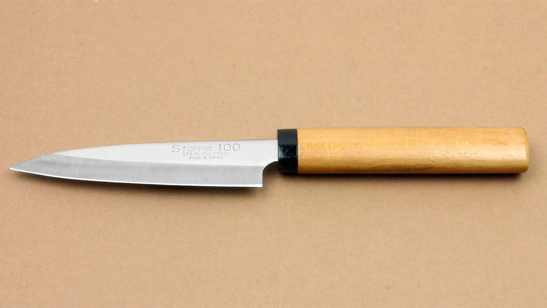 Fruits Knife with pointed Blade and Scabbard with Stopper - Blade 100 mm