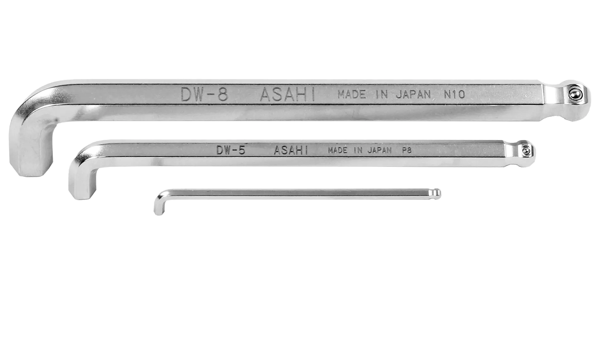 ASAHI short angle wrench with extra short leg and screw-holding function