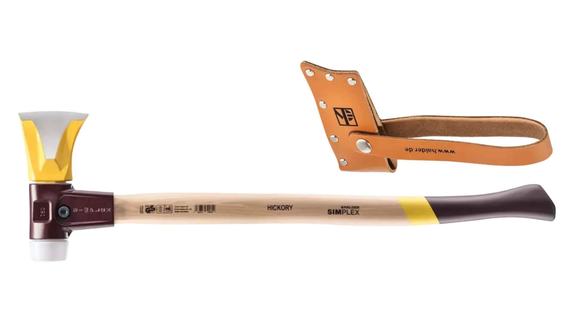 SIMPLEX splitting axe with log splitter wedge ribs, cast iron housing, handle 685 mm incl. leather cutting protection SIMPLEX splitting axe with log splitter wedge ribs, cast iron housing, handle 685 mm incl. leather cutting protection