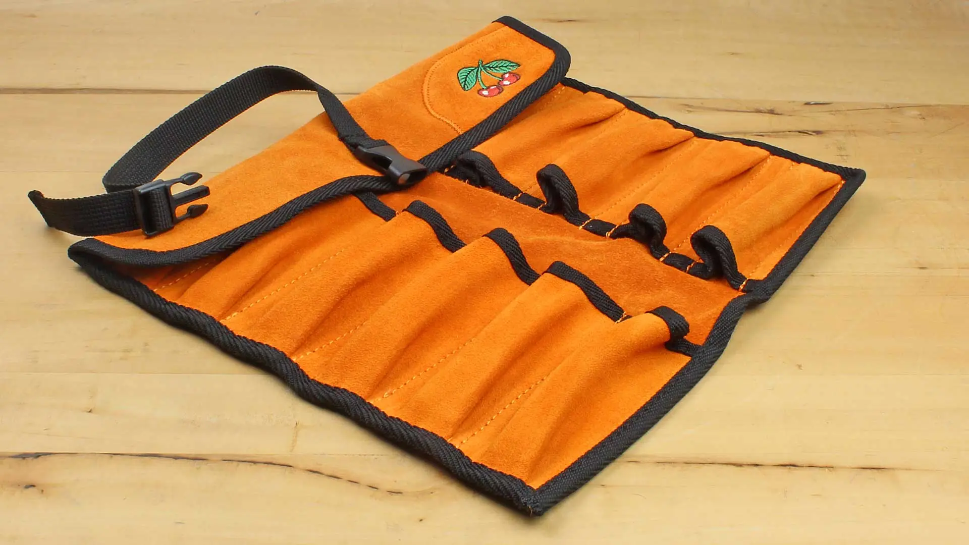 Leather Tool Roll with Leather Pockets for 12 Tools TWO CHERRIES