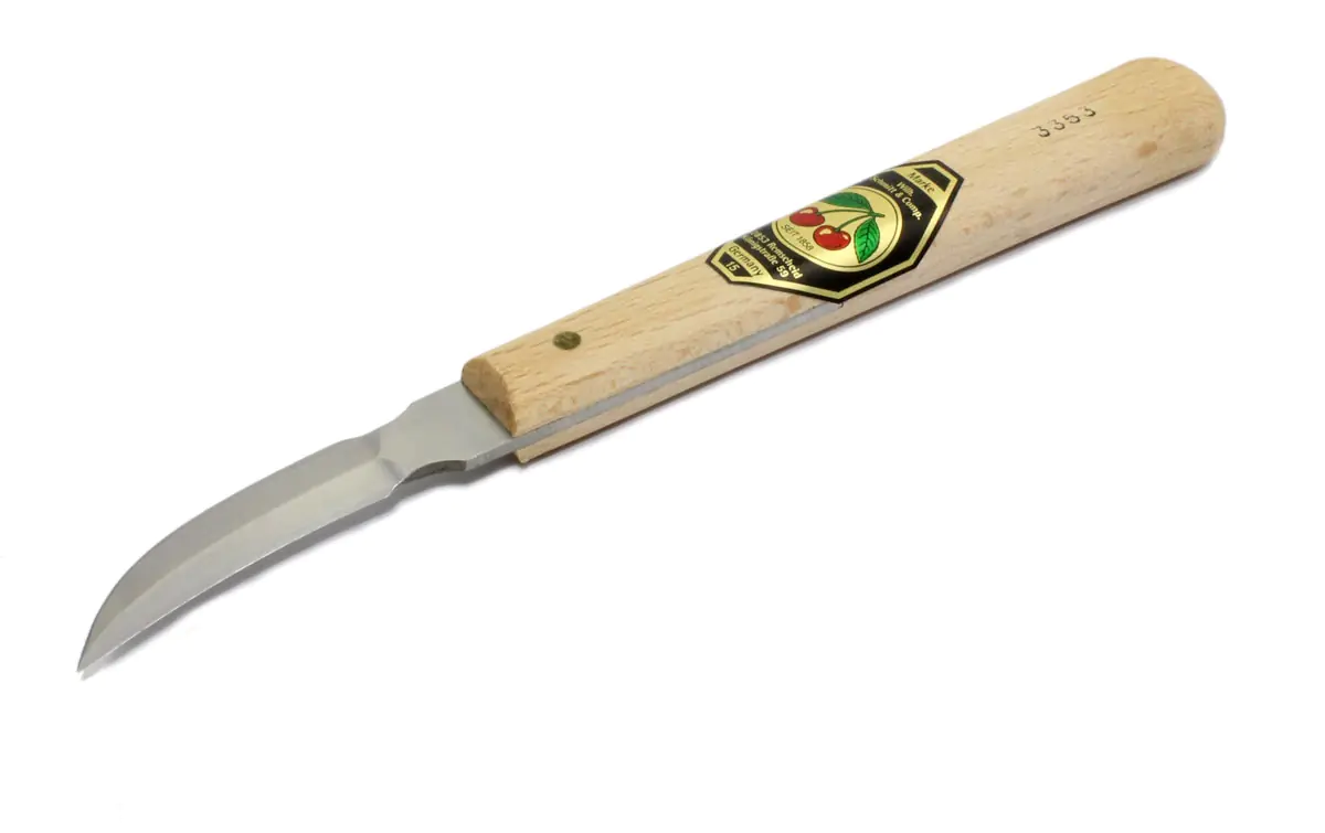 Carving Knife with double sided curved Edge TWO CHERRIES