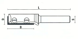 Insert Straight Cutter D=12mm B=29.5mm L=66mm S=8mm KLEIN Insert Straight Cutter D=12mm B=29.5mm L=66mm S=8mm KLEIN