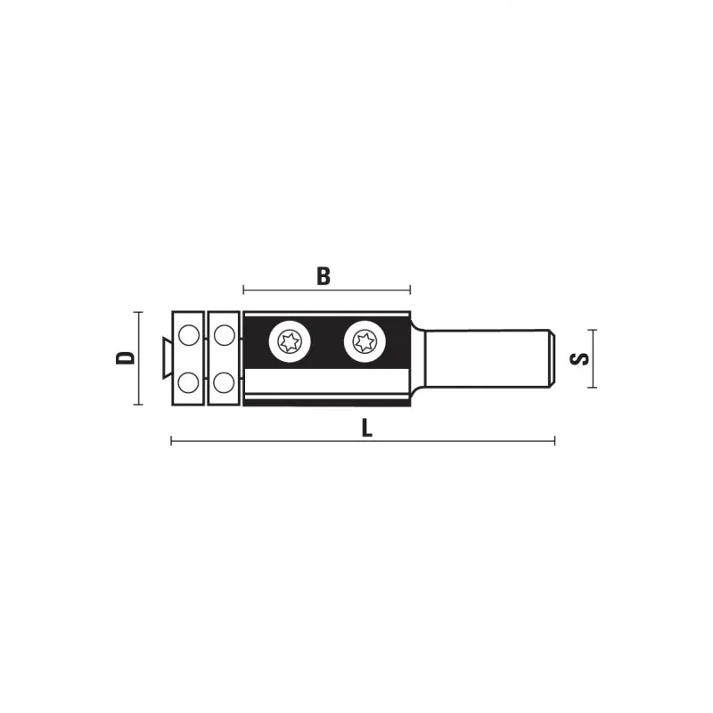 Insert Trimming Cutters with Double Ball Bearing D=19mm B=50mm L=100mm Z=2 S=12mm KLEIN