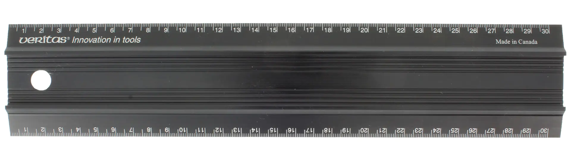 Aluminum rules with opposing scales for measuring and marking VERITAS