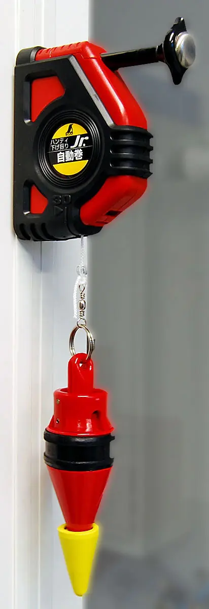 Plumb Bob Holder Junior Auto-rewind with Plumb Bob 200g SHINWA