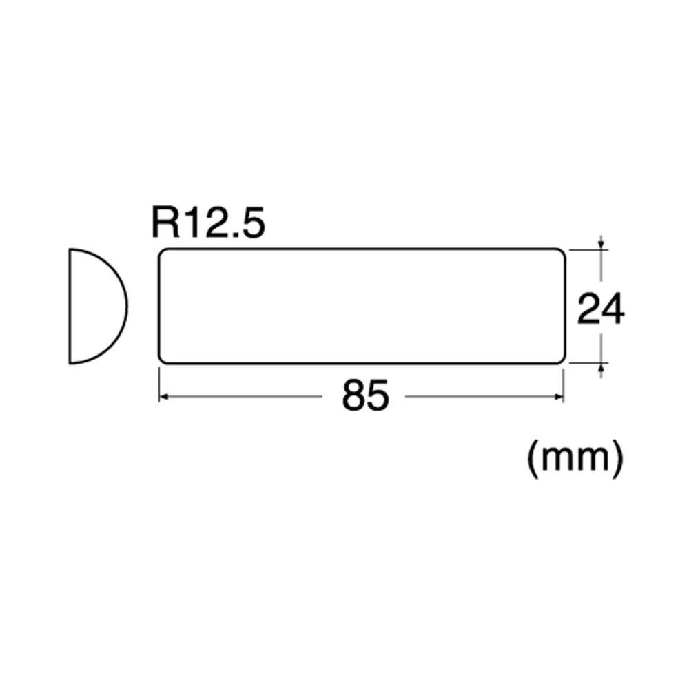 Replacement Sanding Plate round rectangular 85 x 24 mm Radius 12.5 mm