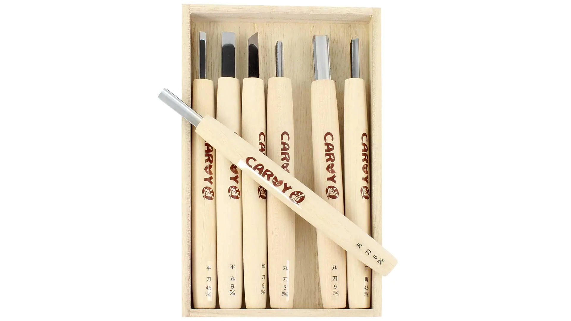 CARVY japanese woodcarving set of 7 total length 175 mm grip length 145mm