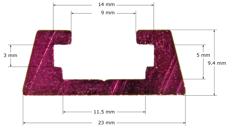 Dovetail T-Track 14° Length 914mm (36inch) OTORO