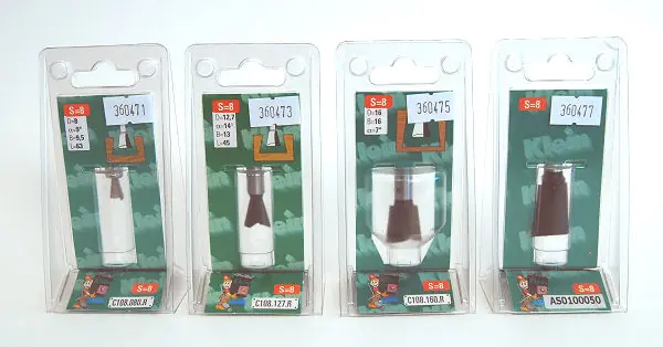 Set of 4 Dovetail Cutters 8mm/9° - 12.7mm/14° - 16mm/7° - 19mm/7° (360471/360473/360475/360477)KLEIN Set of 4 Dovetail Cutters 8mm/9° - 12.7mm/14° - 16mm/7° - 19mm/7° (360471/360473/360475/360477)KLEIN