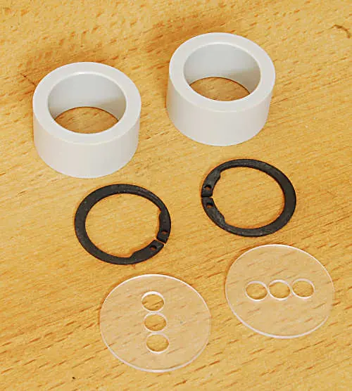 Richard KELL Honing Guide Replacement Set: 2 Rollers - 2 Polycarbonate Washers - 2 Circlips