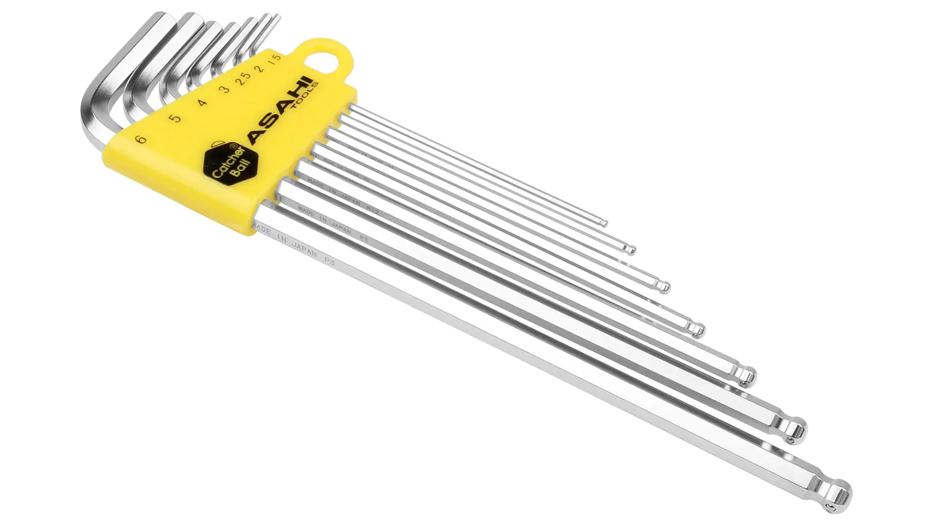 7 Pcs set Allen keys 1.5-2-2.5 mm - with ball catch: 3-4-5-6 mm ASAHI