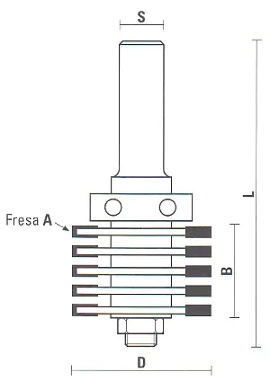 Finger Joint Assembly with Ball Bearing Guide TCT D=47.6mm B=36mm L=96mm Z=3 E=10 S=12mm KLEIN