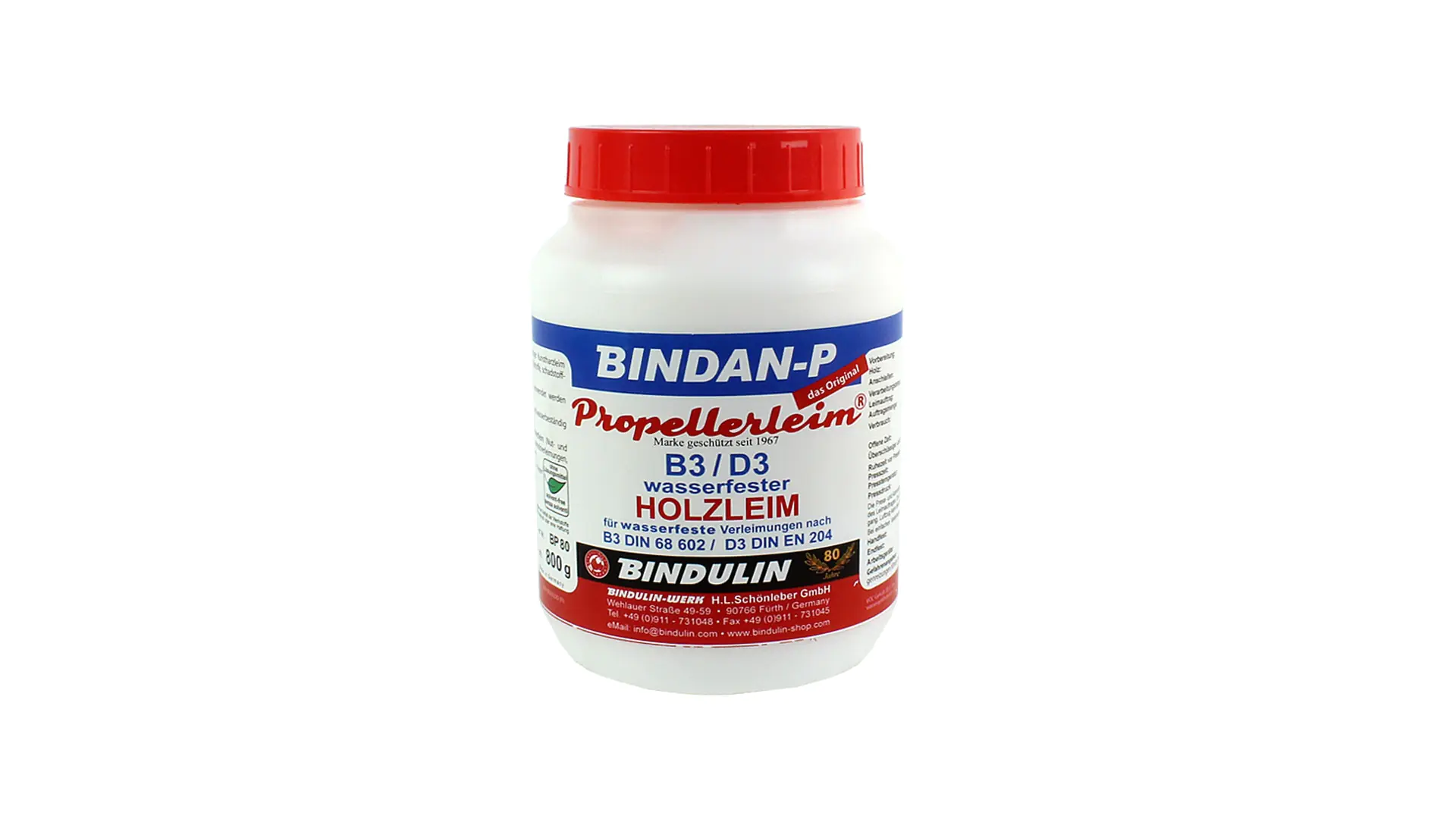 BINDAN-P Propellerleim waterproof glue Plastic Tin 800g