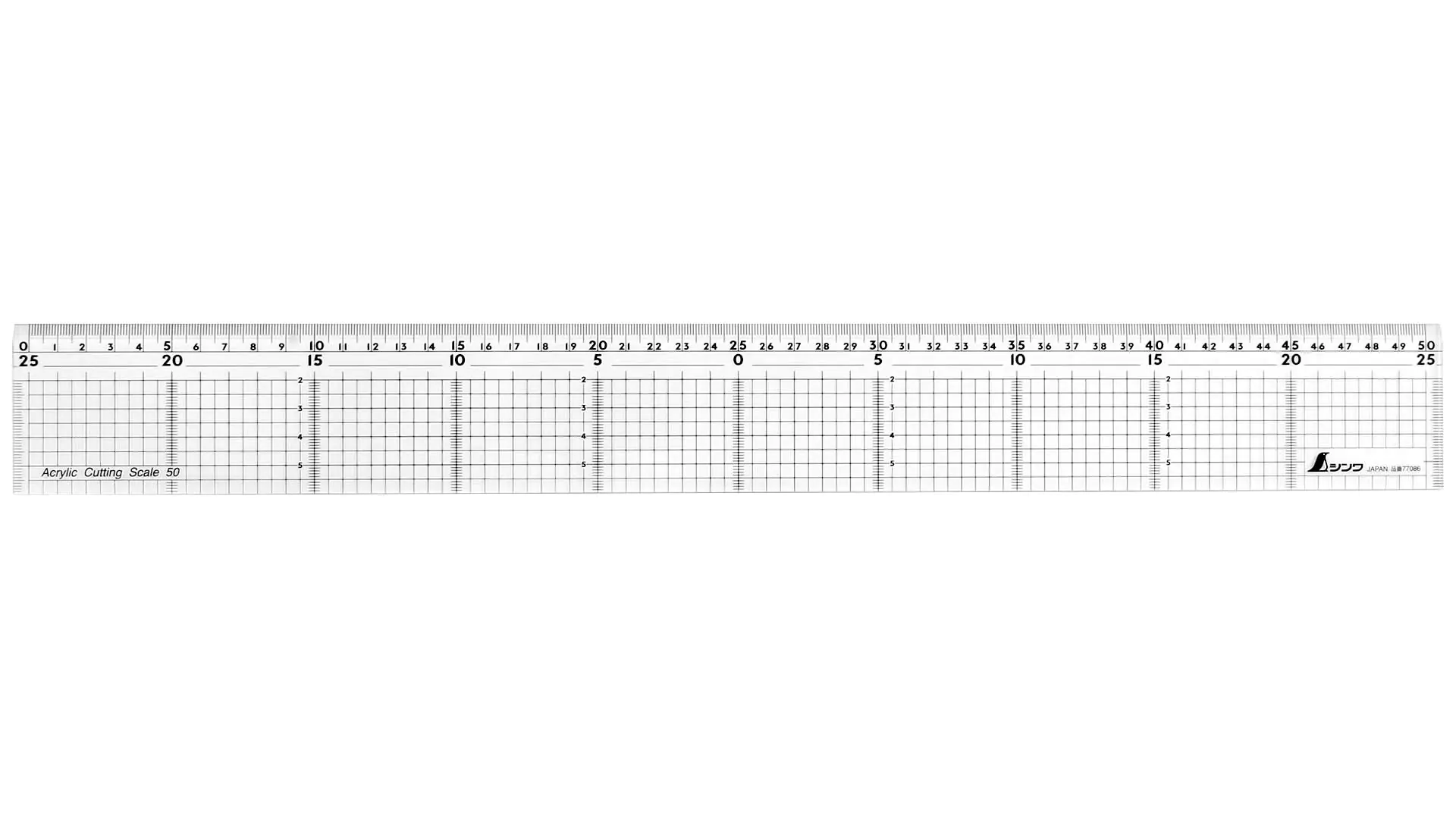 SHINWA Acrylic Cutting Ruler with Stainless Steel Edge