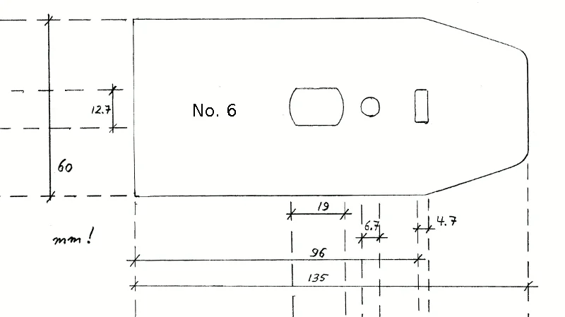 Chipbreaker for JUUMA Planes No. 4 1/2, No. 5 1/2, No. 6, No.  7 Chipbreaker for JUUMA Planes No. 4 1/2, No. 5 1/2, No. 6, No.  7