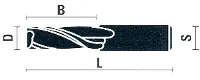 Spiral Flute Cutter Positive Spiral (Right-Hand Helix) Fine (Up Cut)