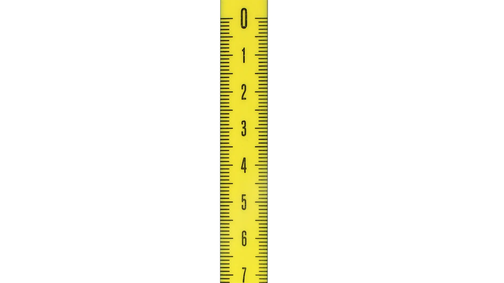 Steel measuring tape, self-adhesive, top-to-bottom reading!