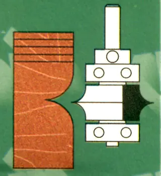 Leaf Edge Beading Bit with double Ball Bearing TCT D=25.4mm B=13mm L=66mm R=4.8mm S=6mm KLEIN
