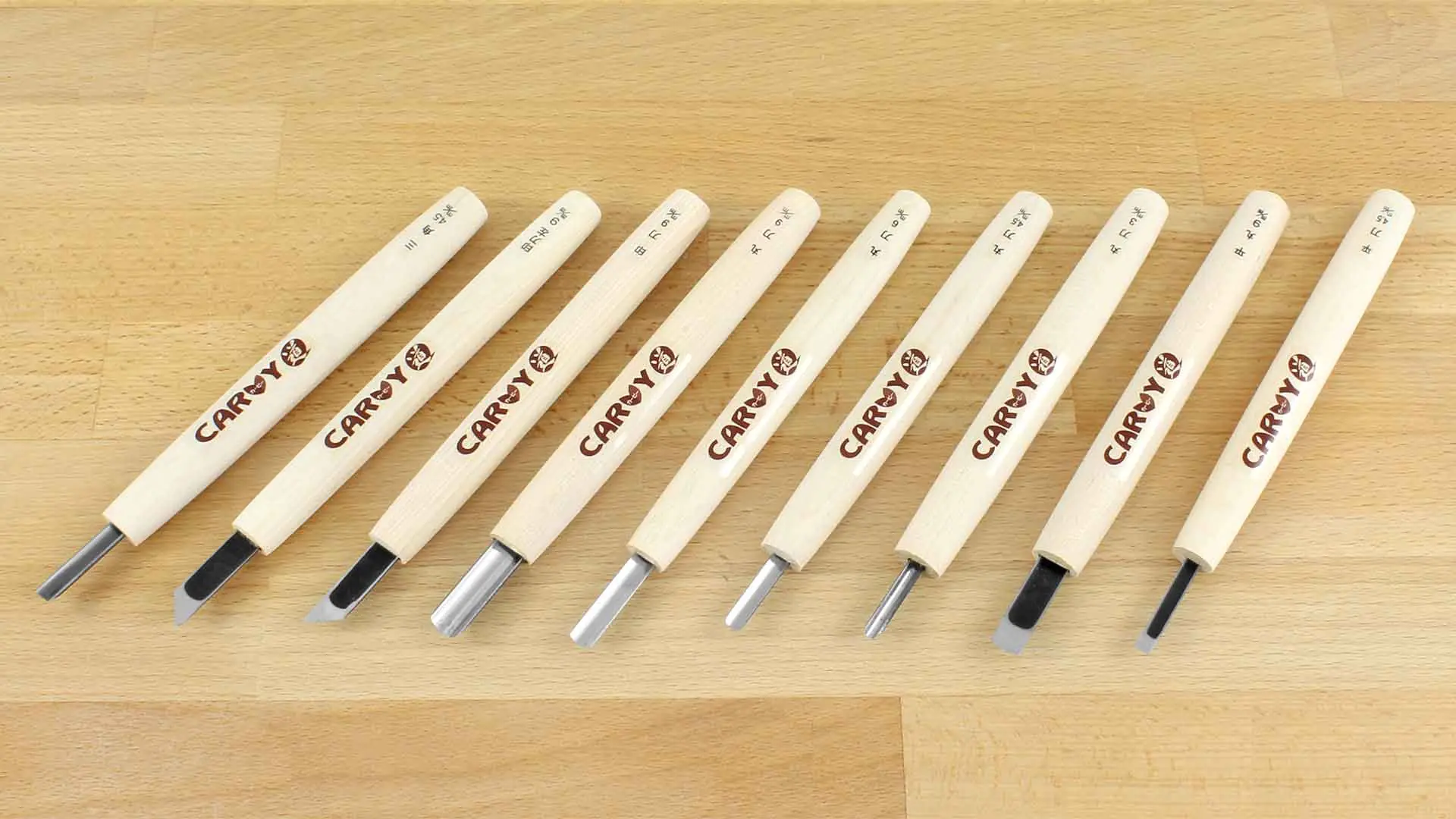 CARVY japanese woodcarving set of 9 total length 175 mm grip length 145mm
