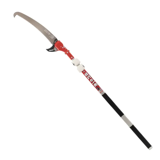 Pole Saw extendible 1.2 m - 3.0 m Blade 390 mm with Hook and Bark Cutter NISHIGAKI