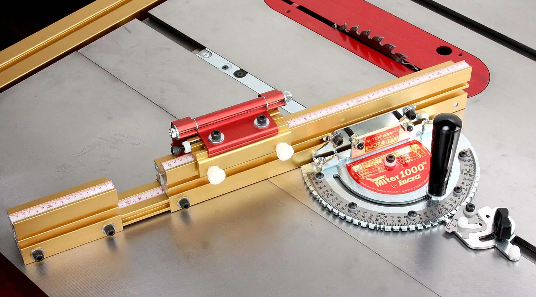 INCRA Miter 1000SE with Track Fence 18 - 31 in. = 457 - 787 mm with Sliding Stop and Telescopic Fence