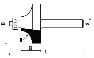 Quarter Round Router Bit with Ball Bearing Guide