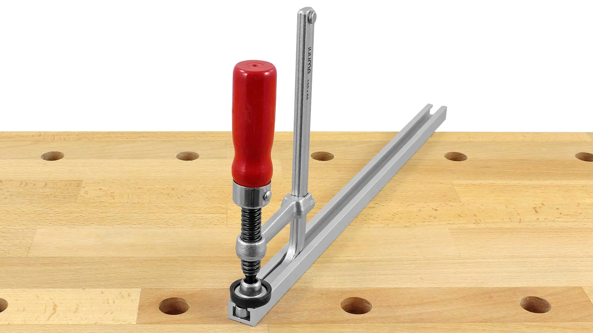 Clamp for T-Tracks 120/60 mm with Wooden Handle P.P. Pad included jUUMA Clamp for T-Tracks 120/60 mm with Wooden Handle P.P. Pad included jUUMA