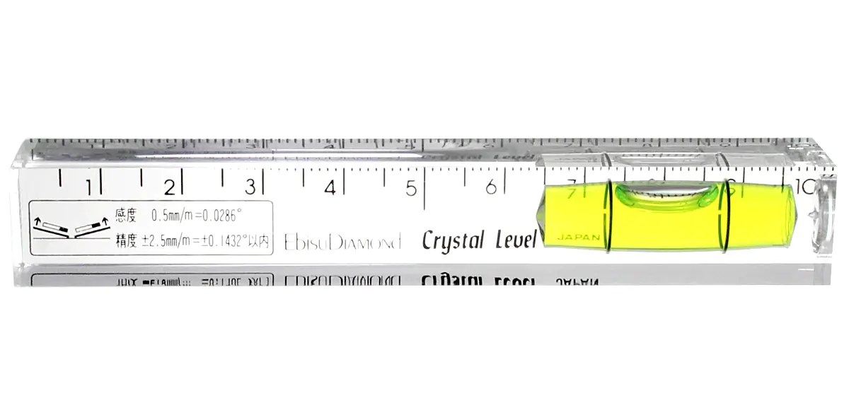 Level Acrylic with one Vial Length=100mm Width=15mm Height=15mm