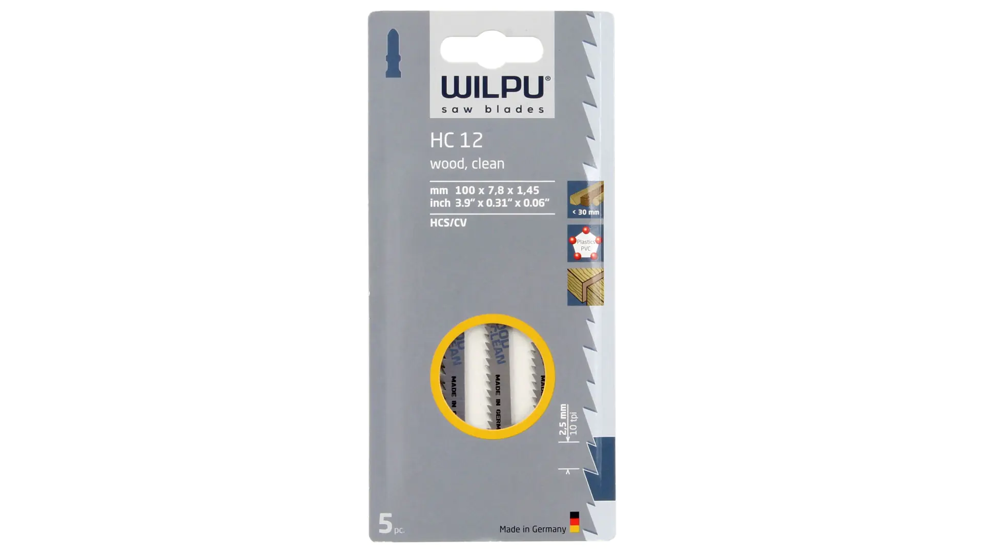 Jig Saw Blade 5-piece Set HC 12 WILPU