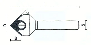 Insert V-Groove Bit D=17.6mm B=8.5mm Angle=45° L=53mm S=8mm KLEIN Insert V-Groove Bit D=17.6mm B=8.5mm Angle=45° L=53mm S=8mm KLEIN