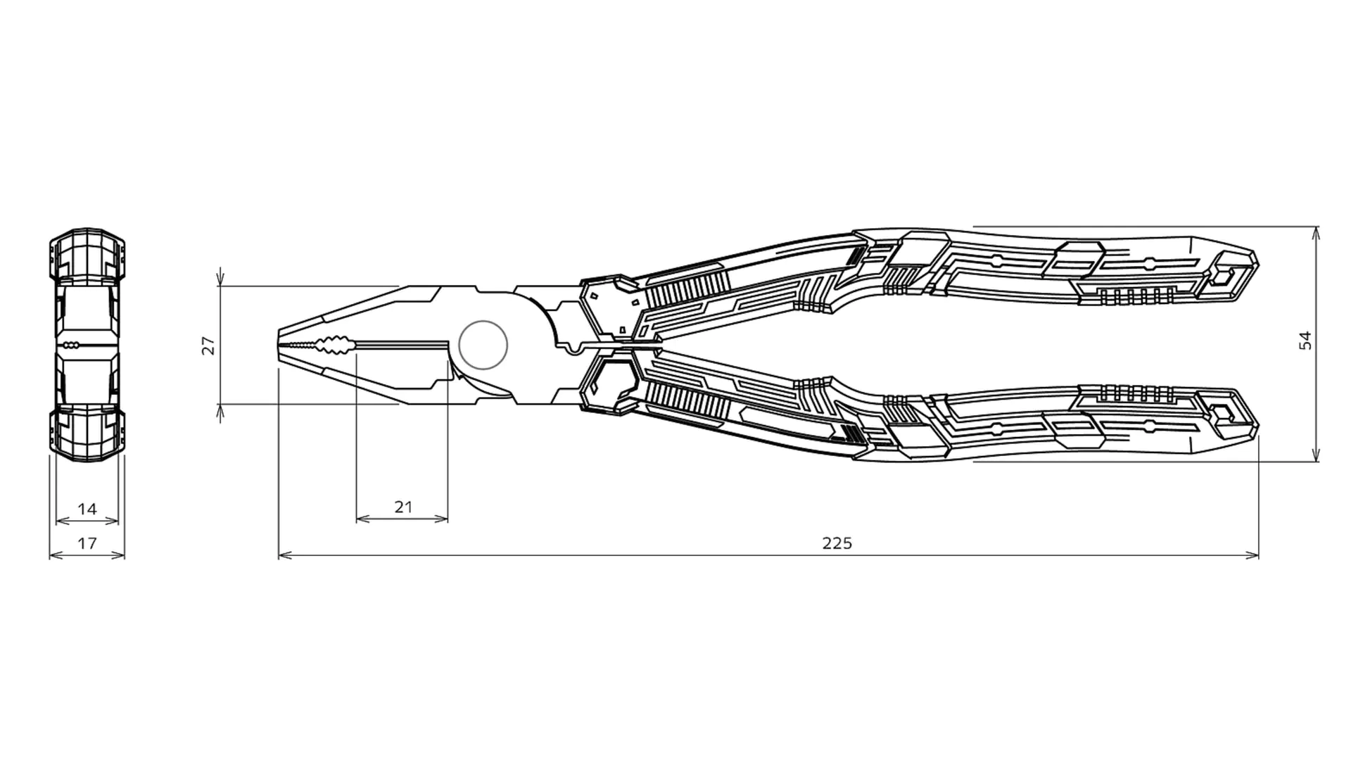 Combination Pliers with Screw Removal Function PZ-78 ENGINEER Combination Pliers with Screw Removal Function PZ-78 ENGINEER
