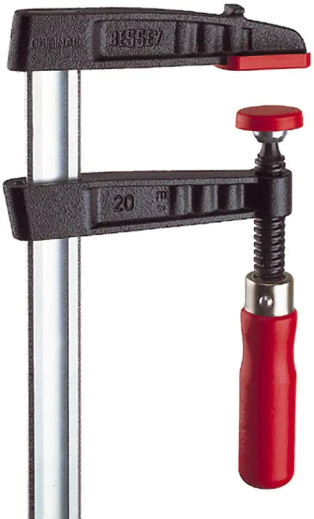 TG10 Ductile Cast Iron Screw Clamp Opening 100 mm Clamping Depth 50 mm with Wooden Handle BESSEY