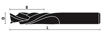 Spiral Groove Cutter Alternative Spiral (Right-hand spiral - shaft-side Left-hand spiral) SMALL