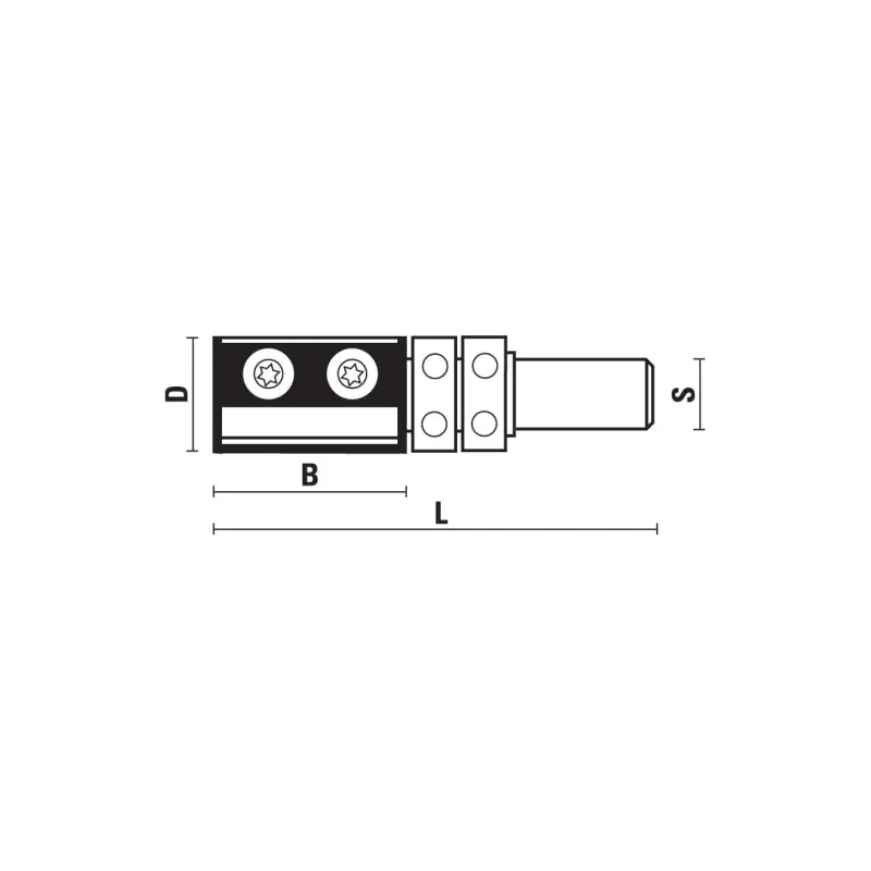 Insert Trimming Cutters with Double Upper Ball Bearing D=19mm B=50mm L=100mm Z=2 S=12mm KLEIN