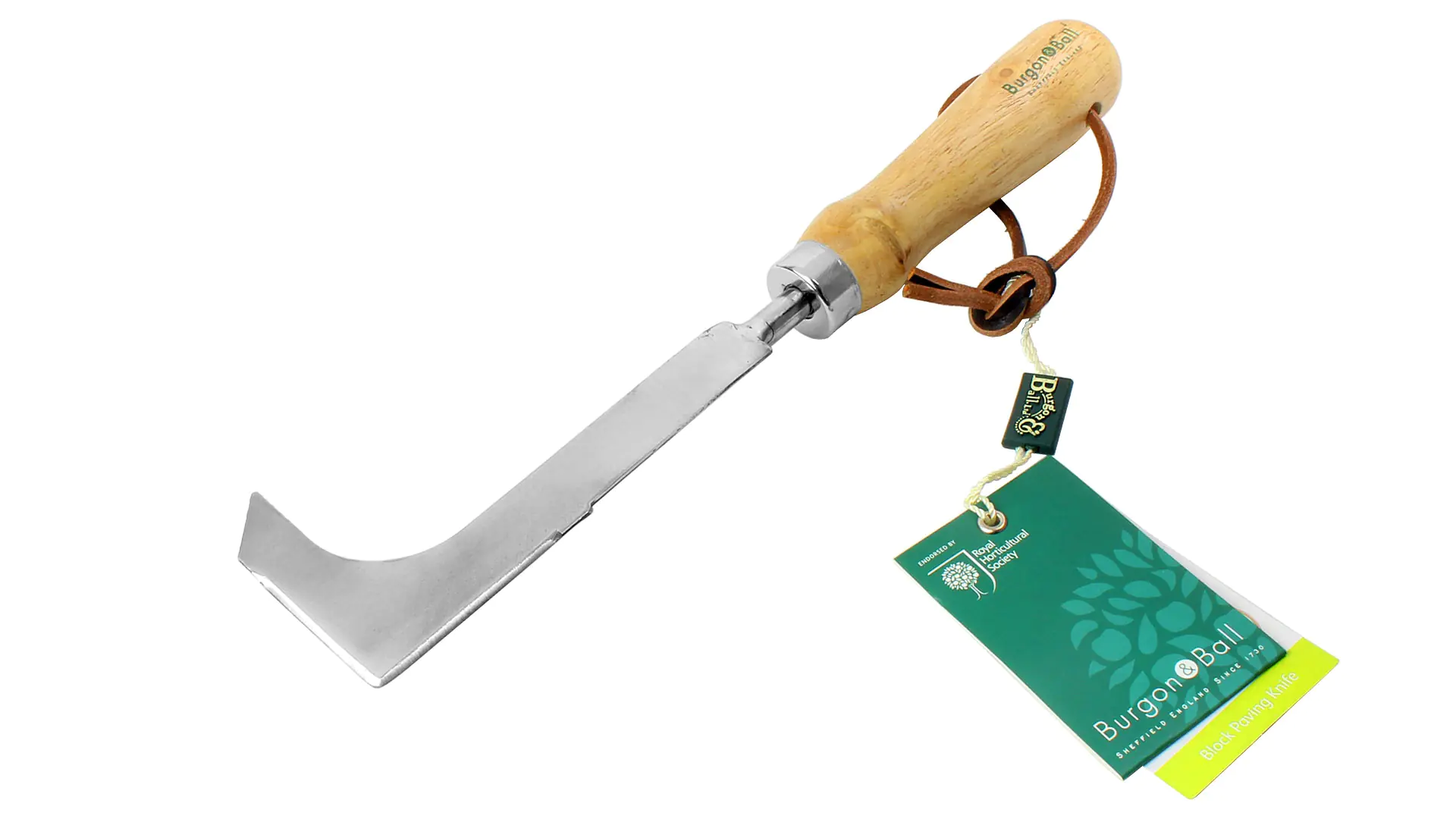Stainless Block Paving Knife with wooden Handle Total Length 280 mm = 11 in. BURGON & BALL