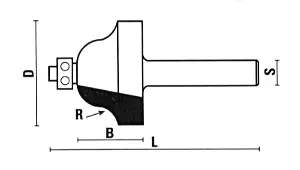 Cove Profile Router Bit with Bearing