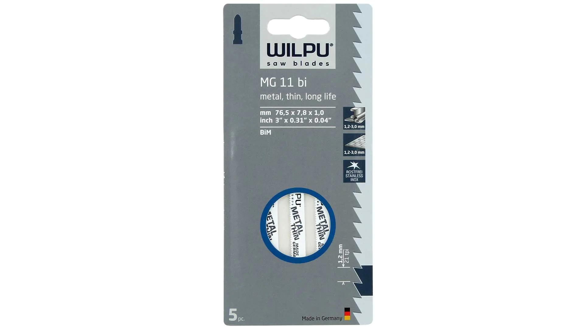 Jig Saw Blade 5-piece Set MG 11 bi WILPU