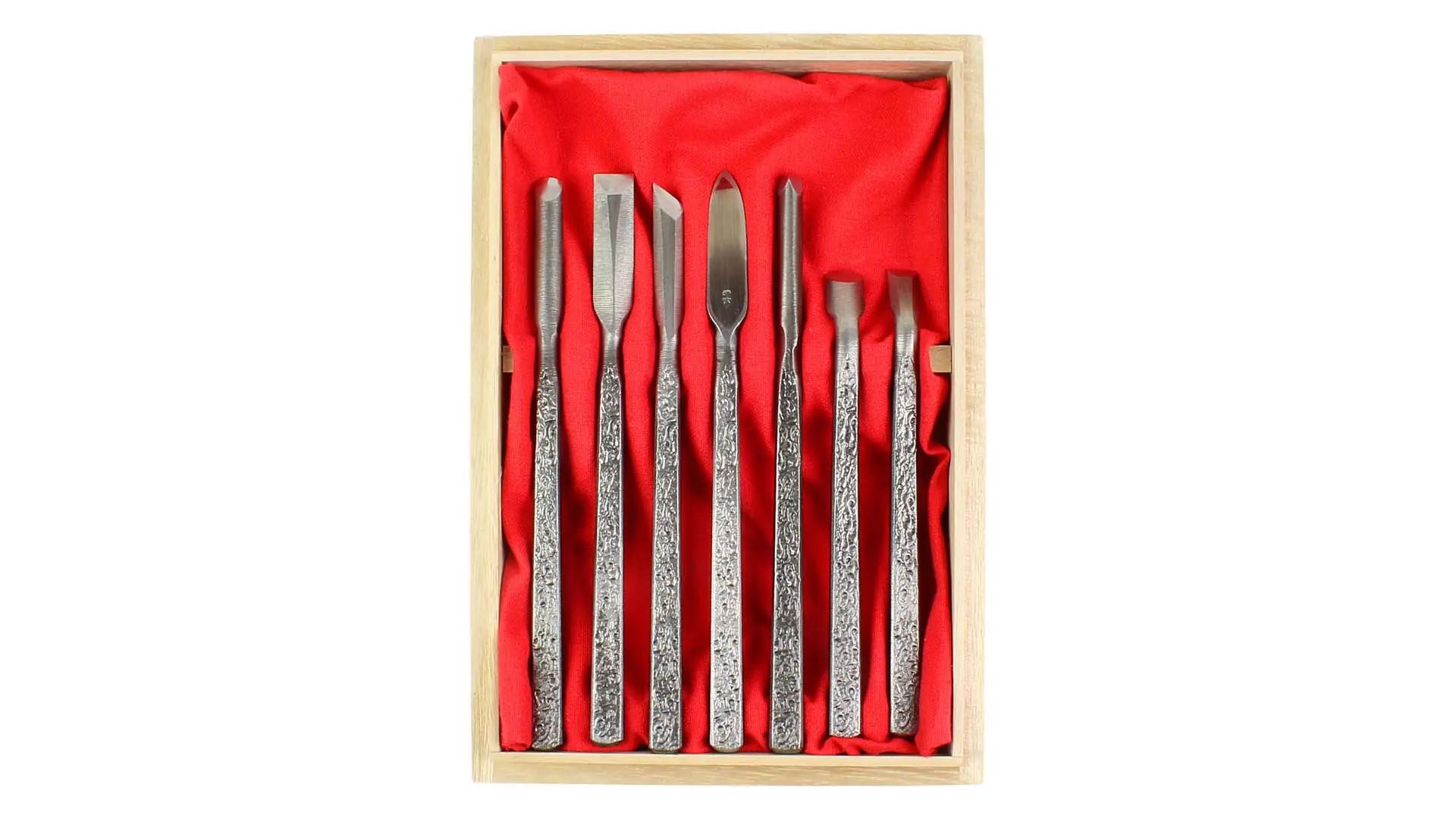 Carving Tool Set Ryu with All-Steel Handles  7 pieces in Wooden Box KAWASEI Carving Tool Set Ryu with All-Steel Handles  7 pieces in Wooden Box KAWASEI