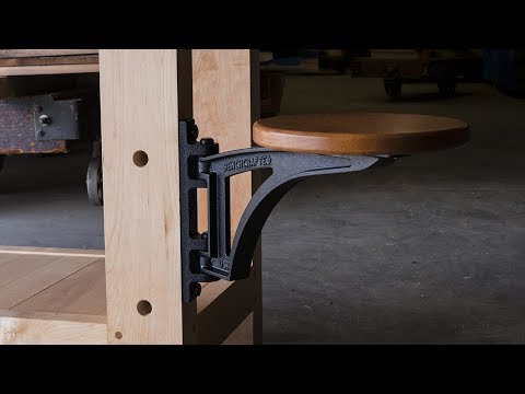Swing Away Seat with quartersawn oak seat BENCHCRAFTED